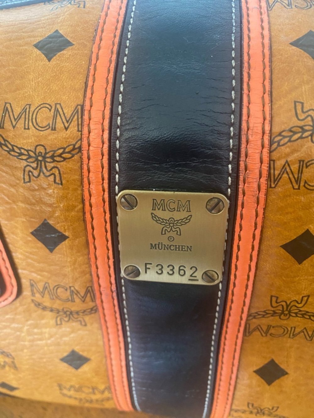 MCM Cognac Visetos Medium Boston Handbag With FREE Wallet - Picture 4 of 15